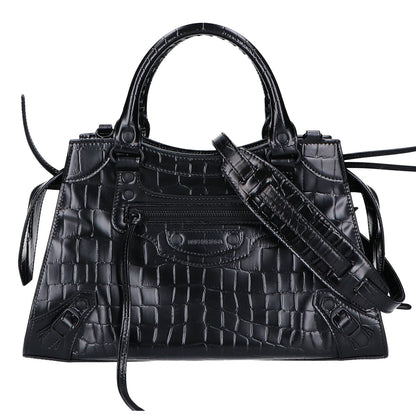 BALENCIAGA Balenciaga Beautiful 638521 Embossed Leather Neo Classic City Small 2-Way Shoulder Bag Handbag