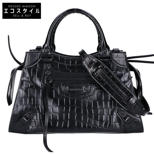BALENCIAGA バレンシアガ 美品 638521 型押しレザー ネオクラシックシティスモール 2WAYショルダーバッグ ハンドバッグ
