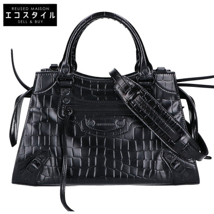 BALENCIAGA Balenciaga Beautiful 638521 Embossed Leather Neo Classic City Small 2-Way Shoulder Bag Handbag