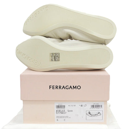 Salvatore Ferragamo サルヴァトーレフェラガモ 未使用 JOELLE ラムスキン バレリーナシューズ レディース ホワイト 6C シューズ