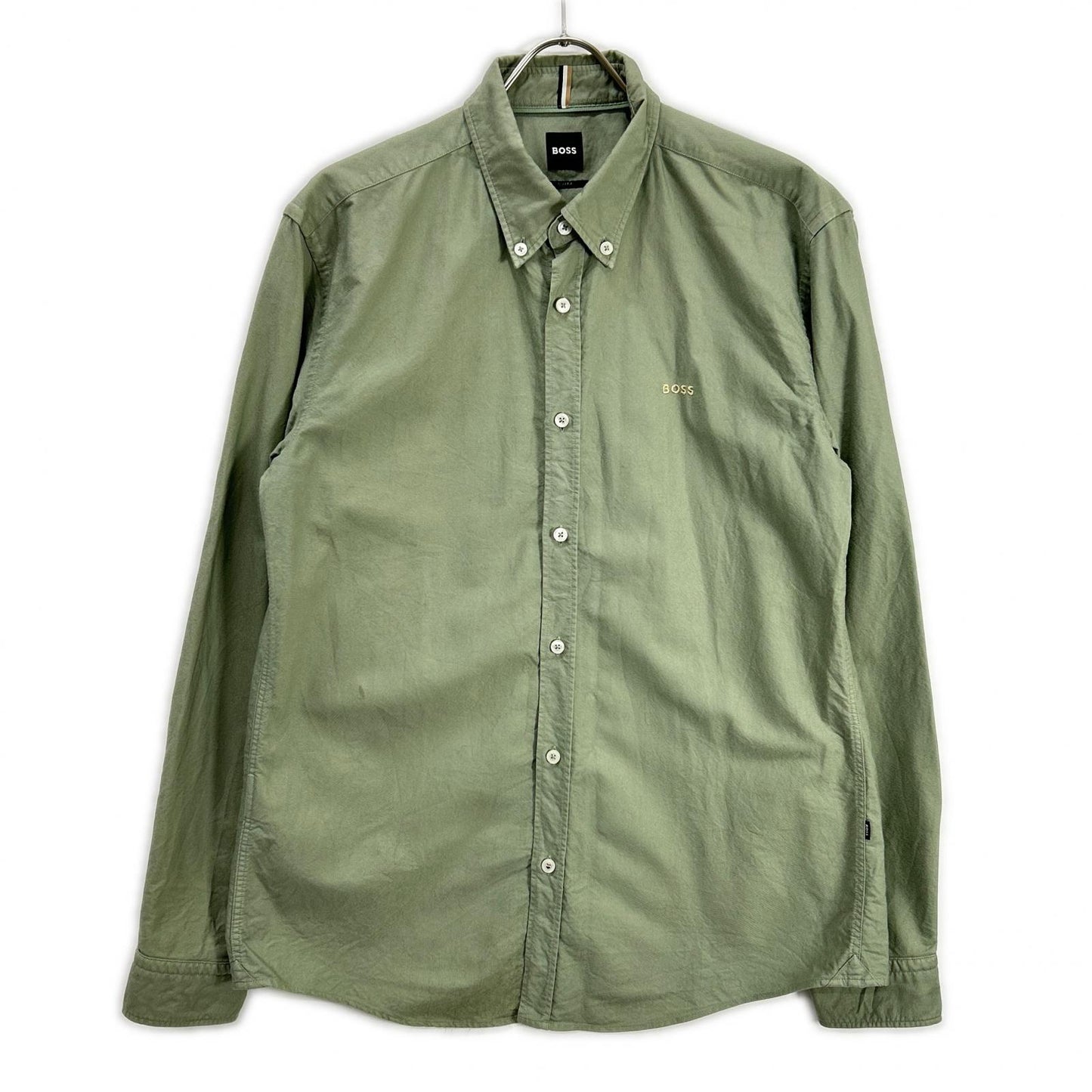 BOSS ボス グリーン H-Roan 50521996 スリムフィットシャツ トップス