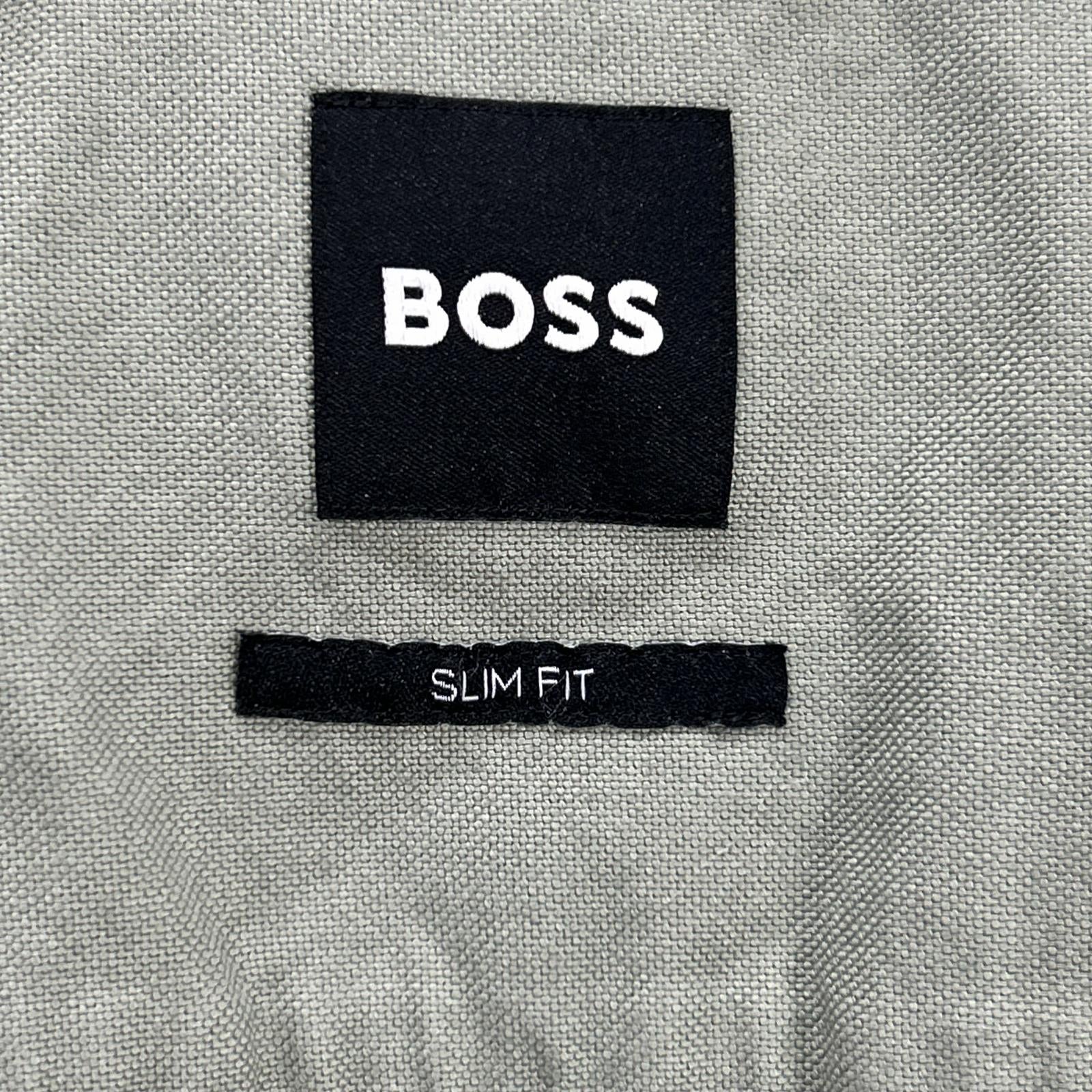 BOSS ボス グリーン H-Roan 50521996 スリムフィットシャツ トップス