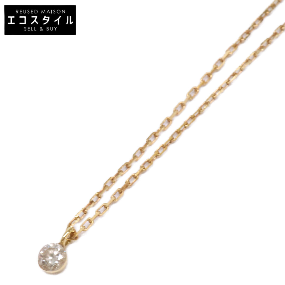 agete アガット 【美品】K18 0.05 ダイヤモンド ネックレス