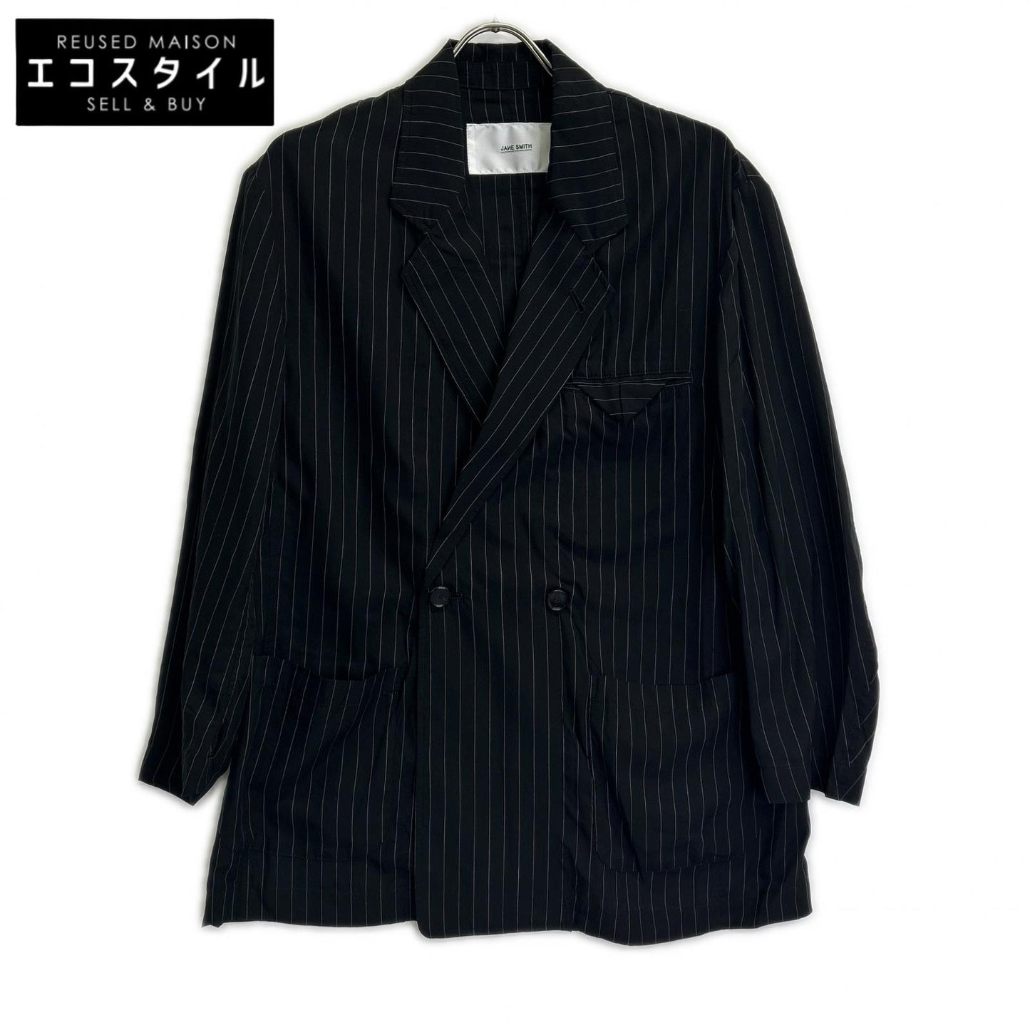 JANE SMITH ジェーンスミス ブラック ピンストライプ 24SJK-#223L ウォッシュドジャケット ジャケット