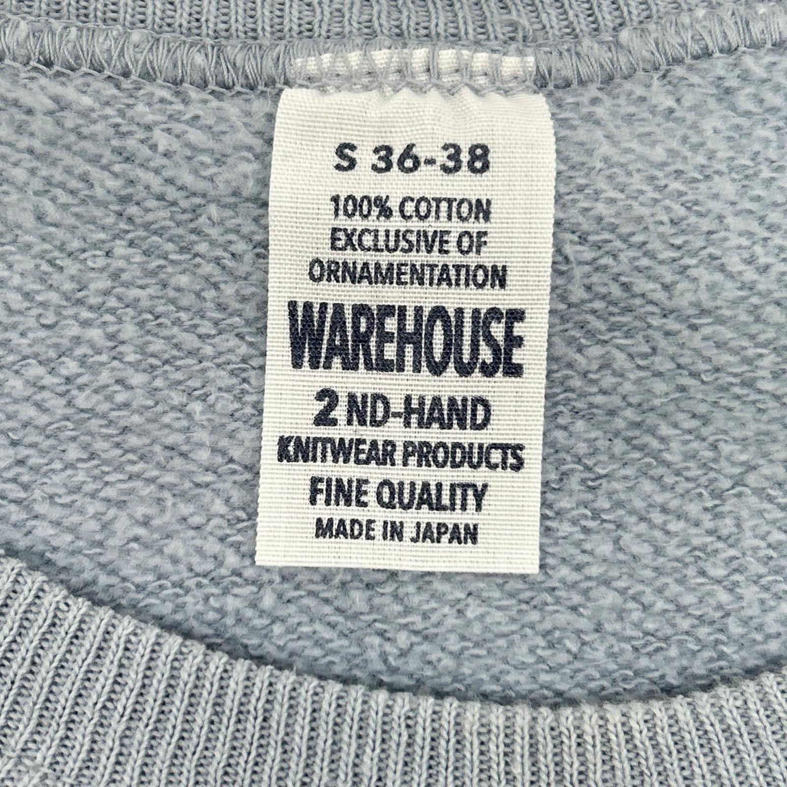 WAREHOUSE ウエアハウス ブルー プリント ラグラン スウェットシャツ トップス
