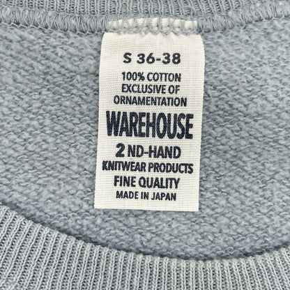 WAREHOUSE ウエアハウス ブルー プリント ラグラン スウェットシャツ トップス
