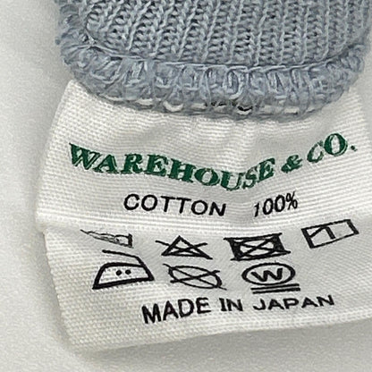 WAREHOUSE ウエアハウス ブルー プリント ラグラン スウェットシャツ トップス