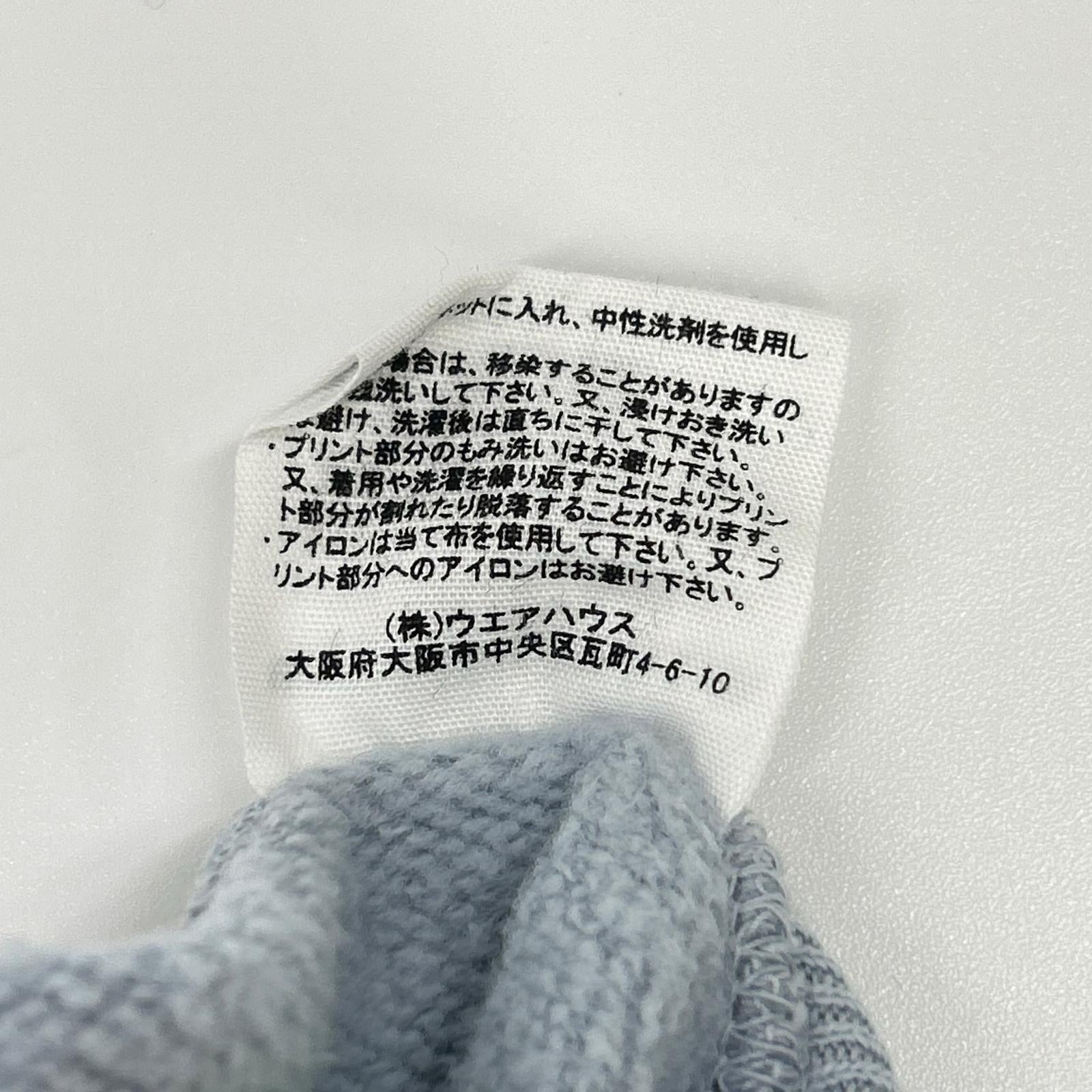 WAREHOUSE ウエアハウス ブルー プリント ラグラン スウェットシャツ トップス