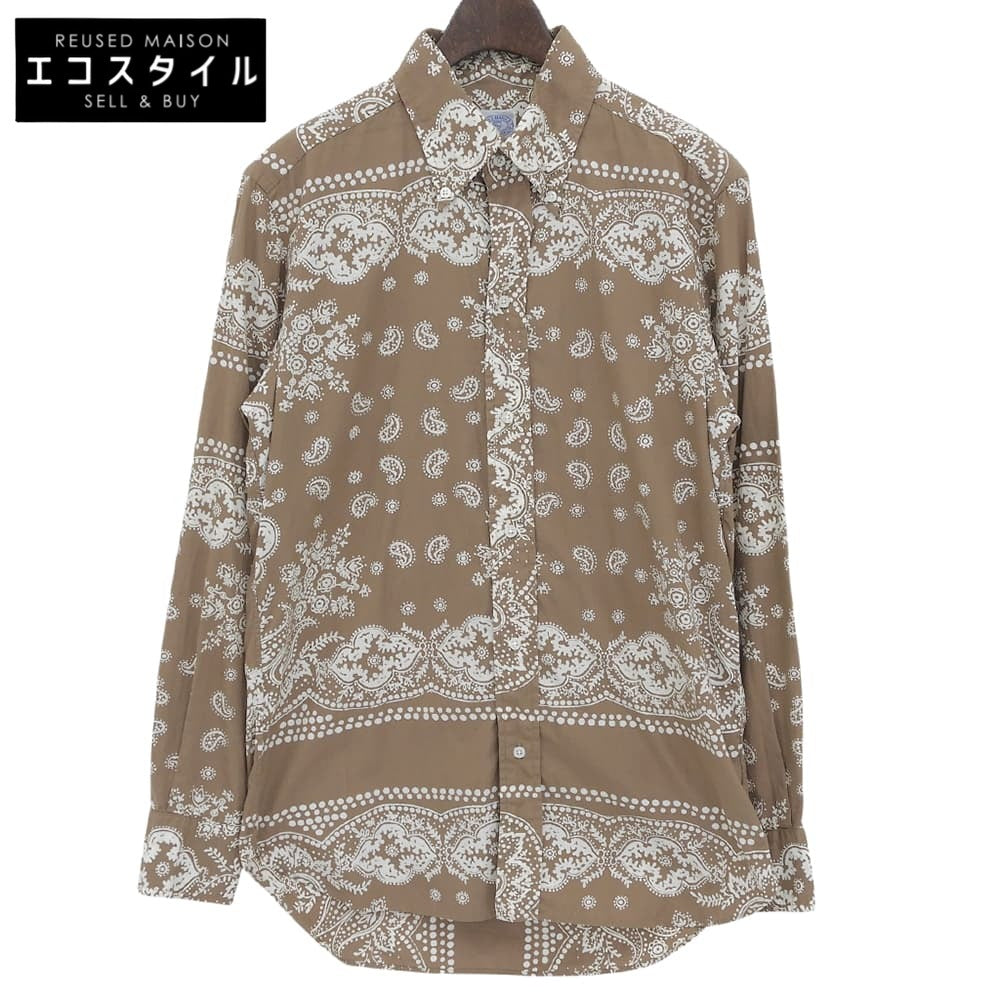 BOY'S MARKET ボーイズマーケット ペイズリープリント コットン BDシャツ トップス メンズ ブラウン S HDO-104 トップス