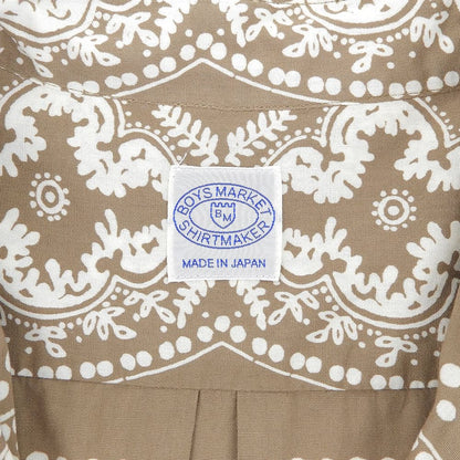 BOY'S MARKET ボーイズマーケット ペイズリープリント コットン BDシャツ トップス メンズ ブラウン S HDO-104 トップス