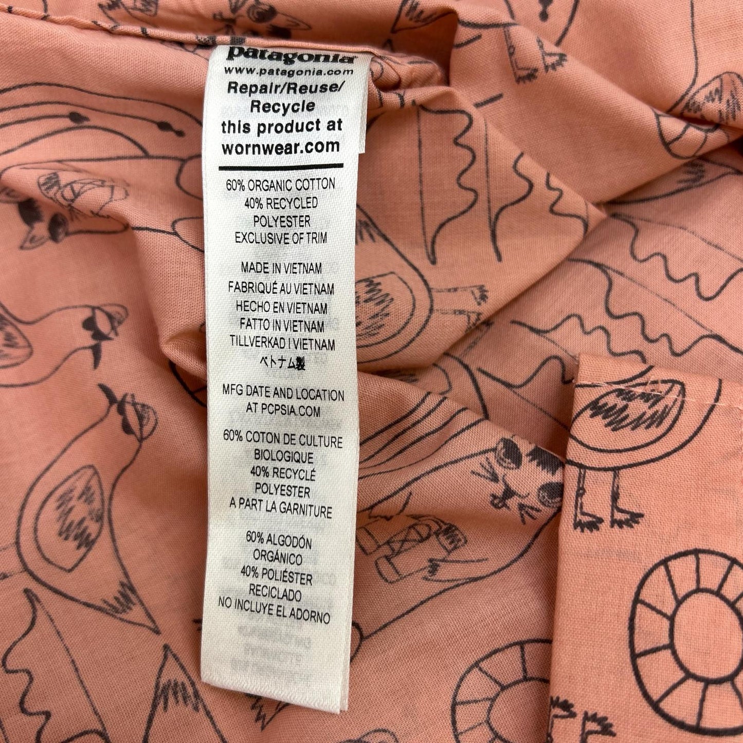 Patagonia パタゴニア ピンク 総柄 52691SP22 ゴートーゥシャツ トップス