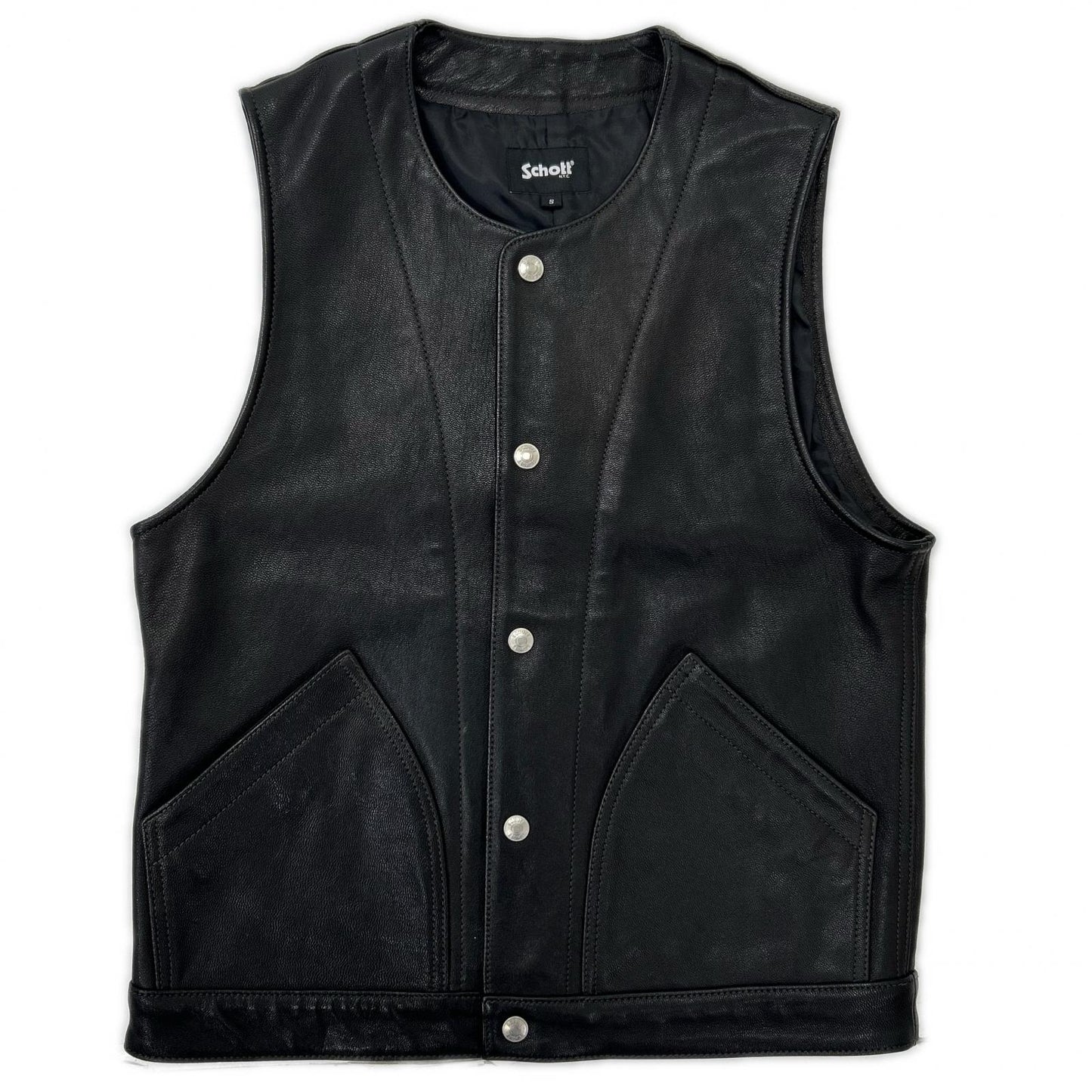 SCHOTT ショット ブラック 782-3251001 GOAT LEATHER VEST ベスト