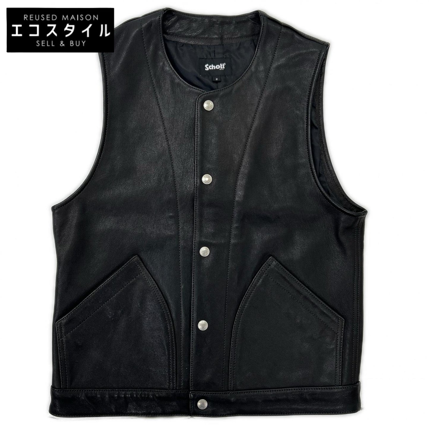 SCHOTT ショット ブラック 782-3251001 GOAT LEATHER VEST ベスト