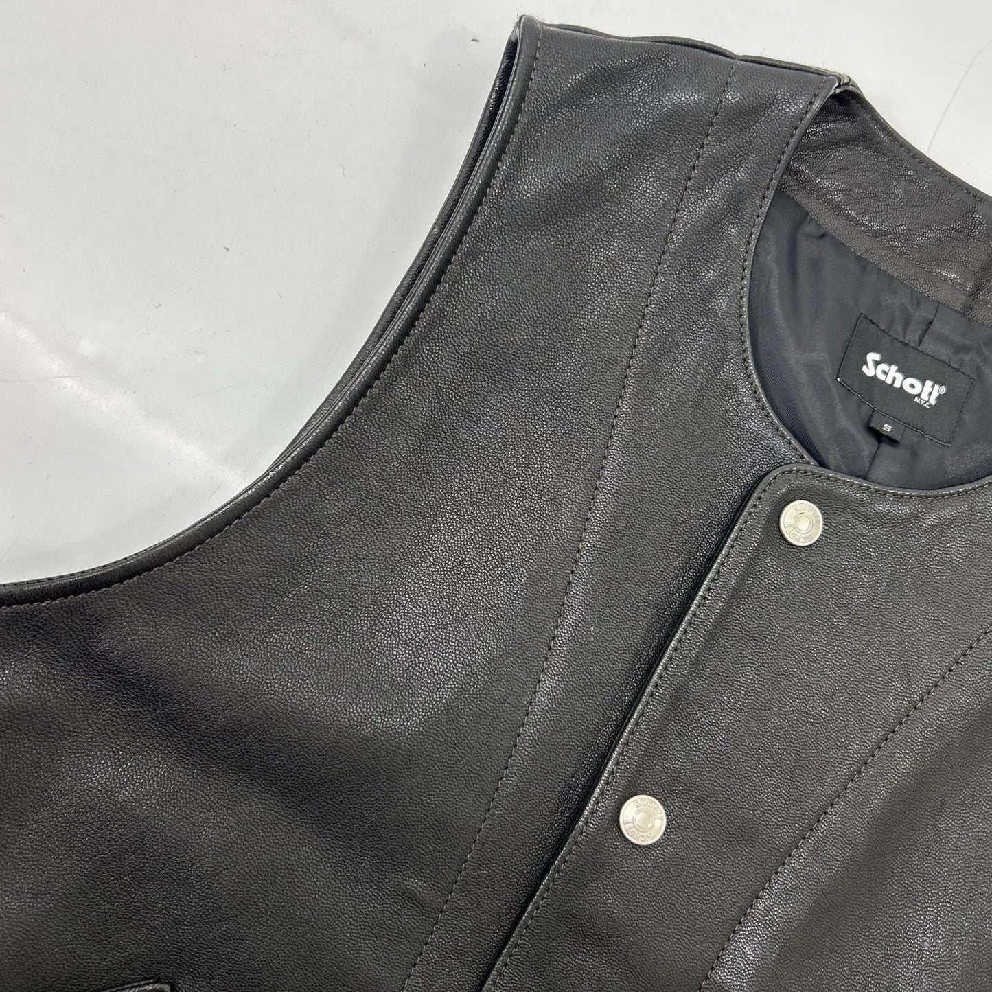 SCHOTT ショット ブラック 782-3251001 GOAT LEATHER VEST ベスト
