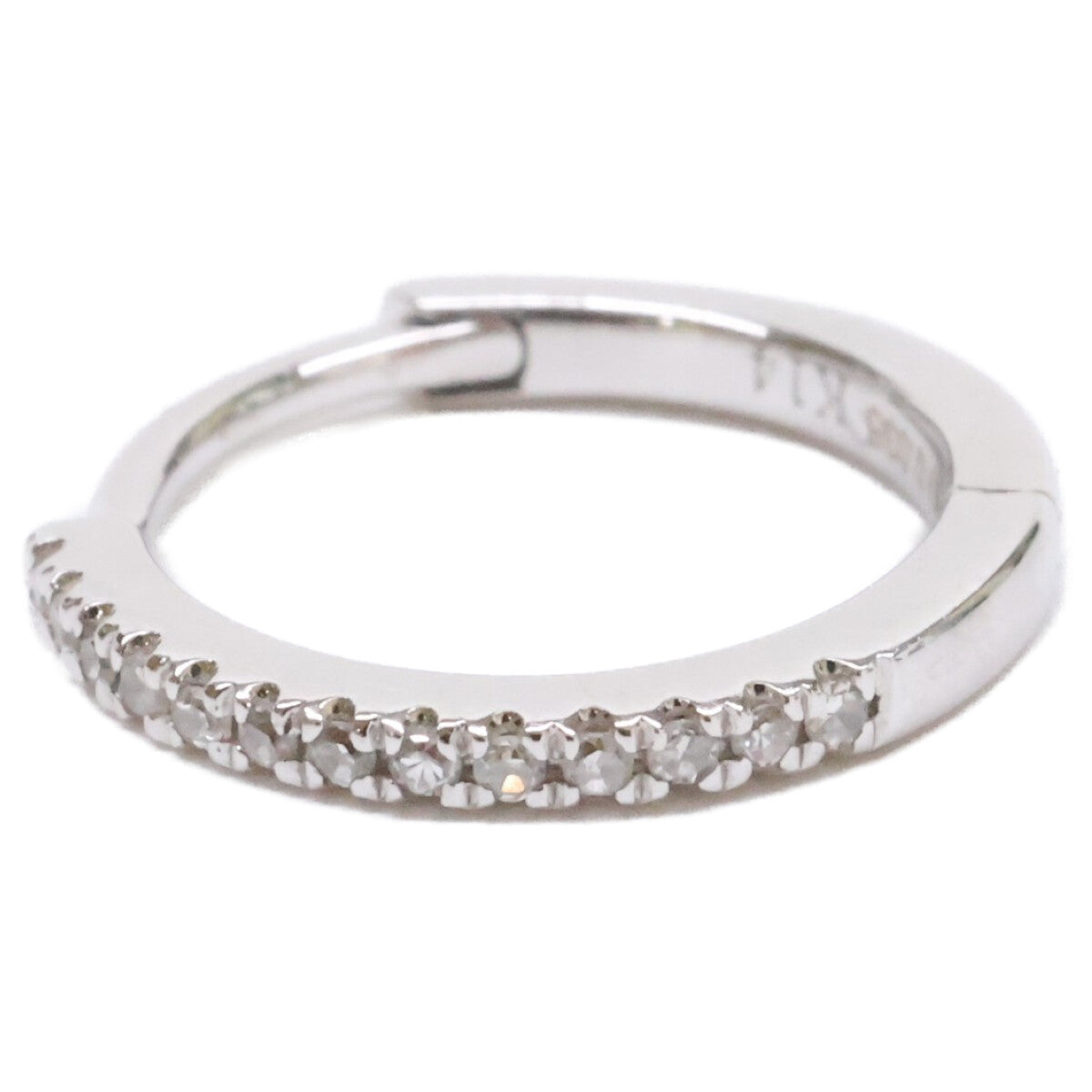 bijou de m ビジュードエム 【美品】K14 D0.035 ダイヤモンド ミニ フープ 片耳 シングル ピアス