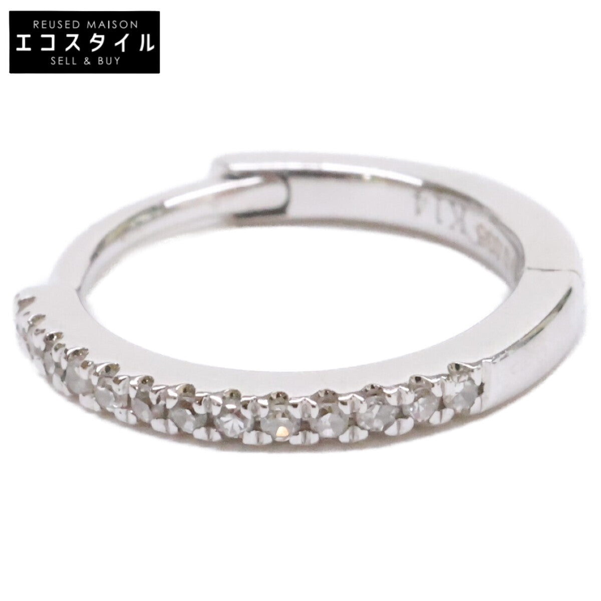 bijou de m ビジュードエム 【美品】K14 D0.035 ダイヤモンド ミニ フープ 片耳 シングル ピアス