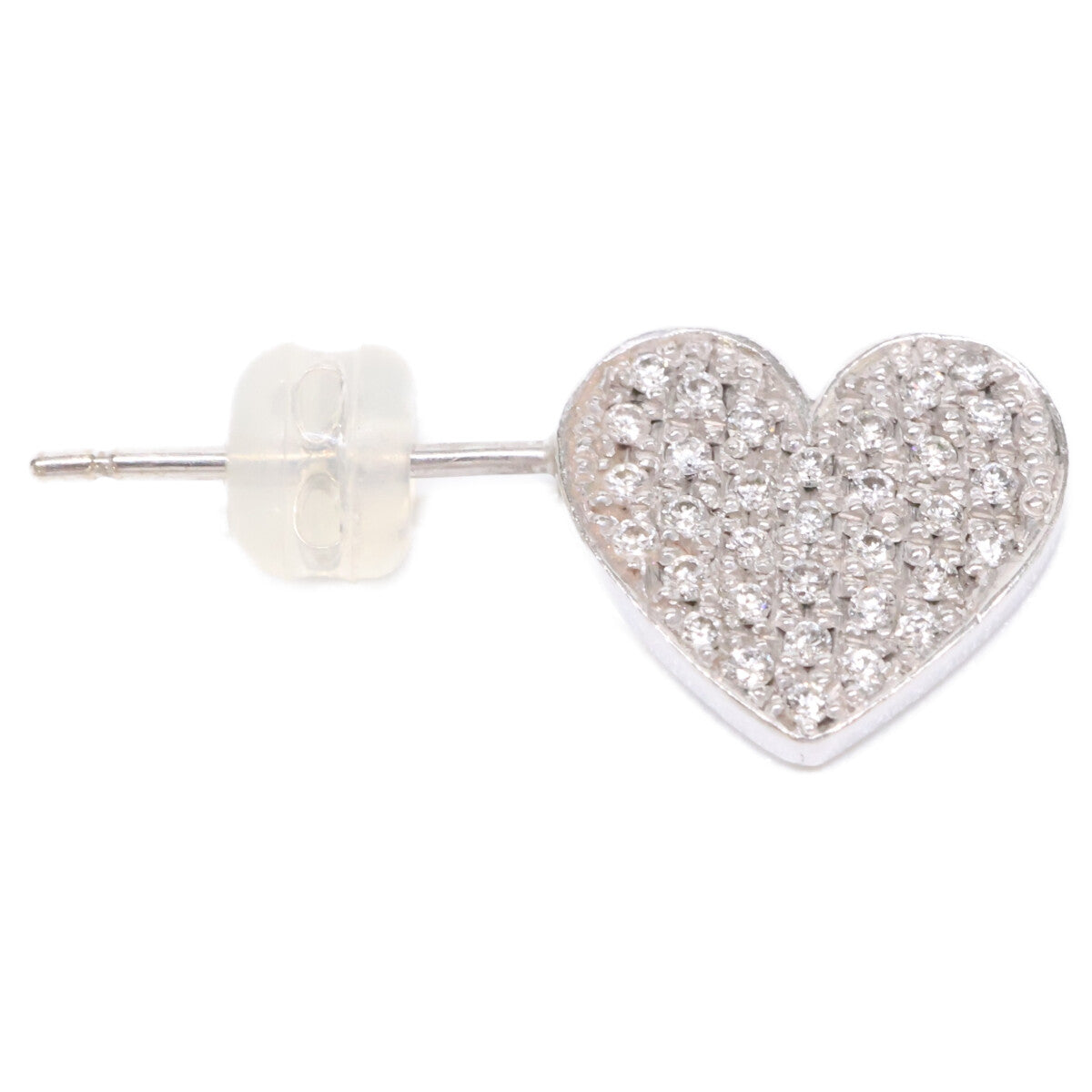 Bijou de M ビジュードエム MIO HARUTAKA K18WG メレダイヤモンド 0.16ct ハート横向き 左針 ピアス