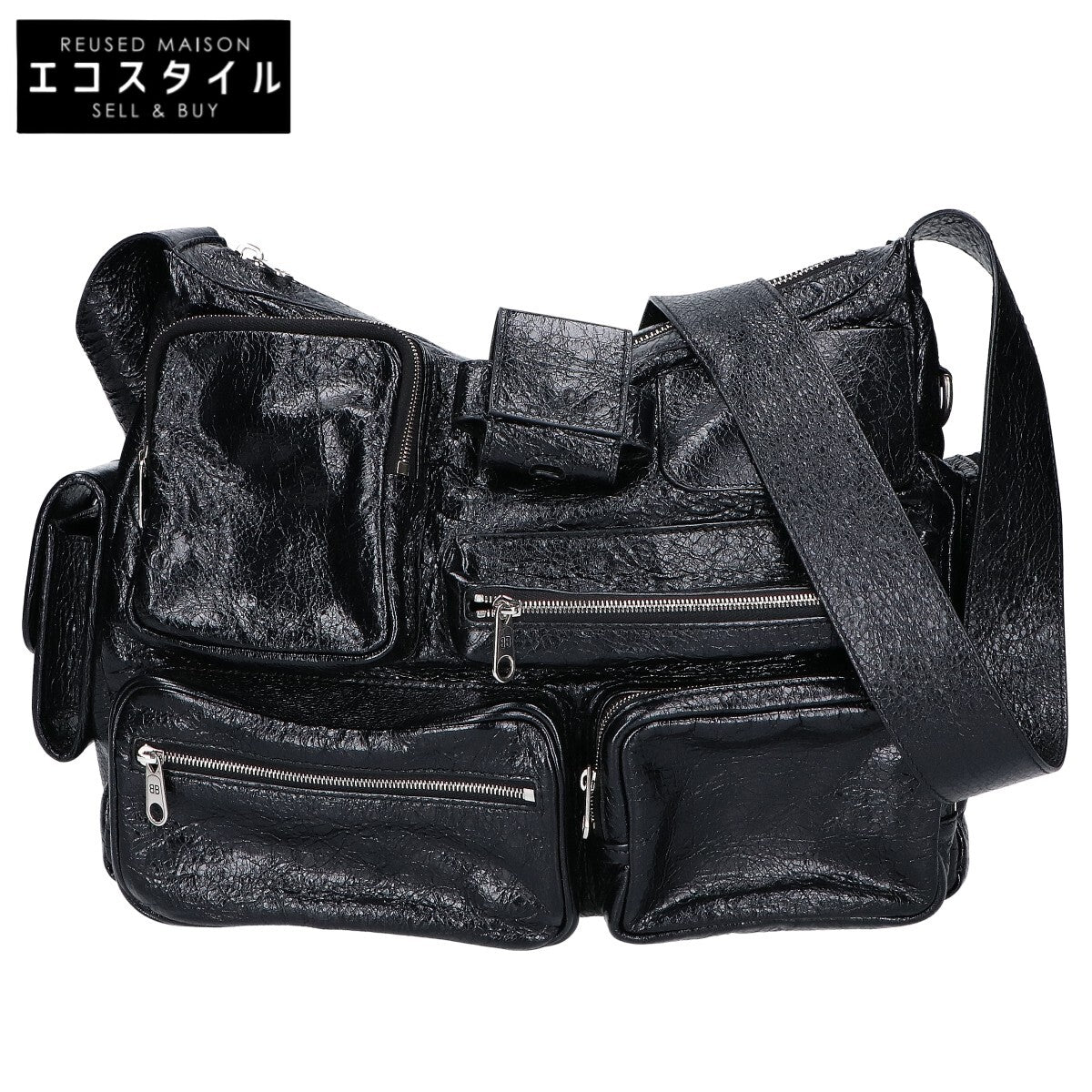 BALENCIAGA バレンシアガ 美品 785297 スーパービジー アリーナラムスキン メッセンジャーバッグ ショルダーバッグ