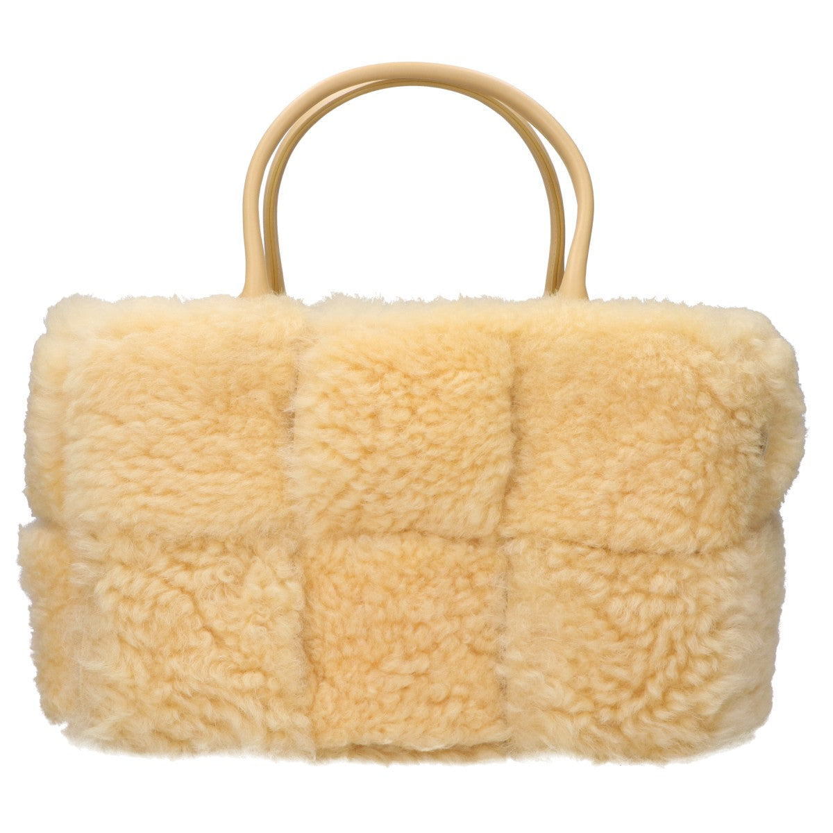 BOTTEGA VENETA ボッテガヴェネタ 新品同様 652867 ムートン シアリング ラムスキン スモール アルコ トートバッグ