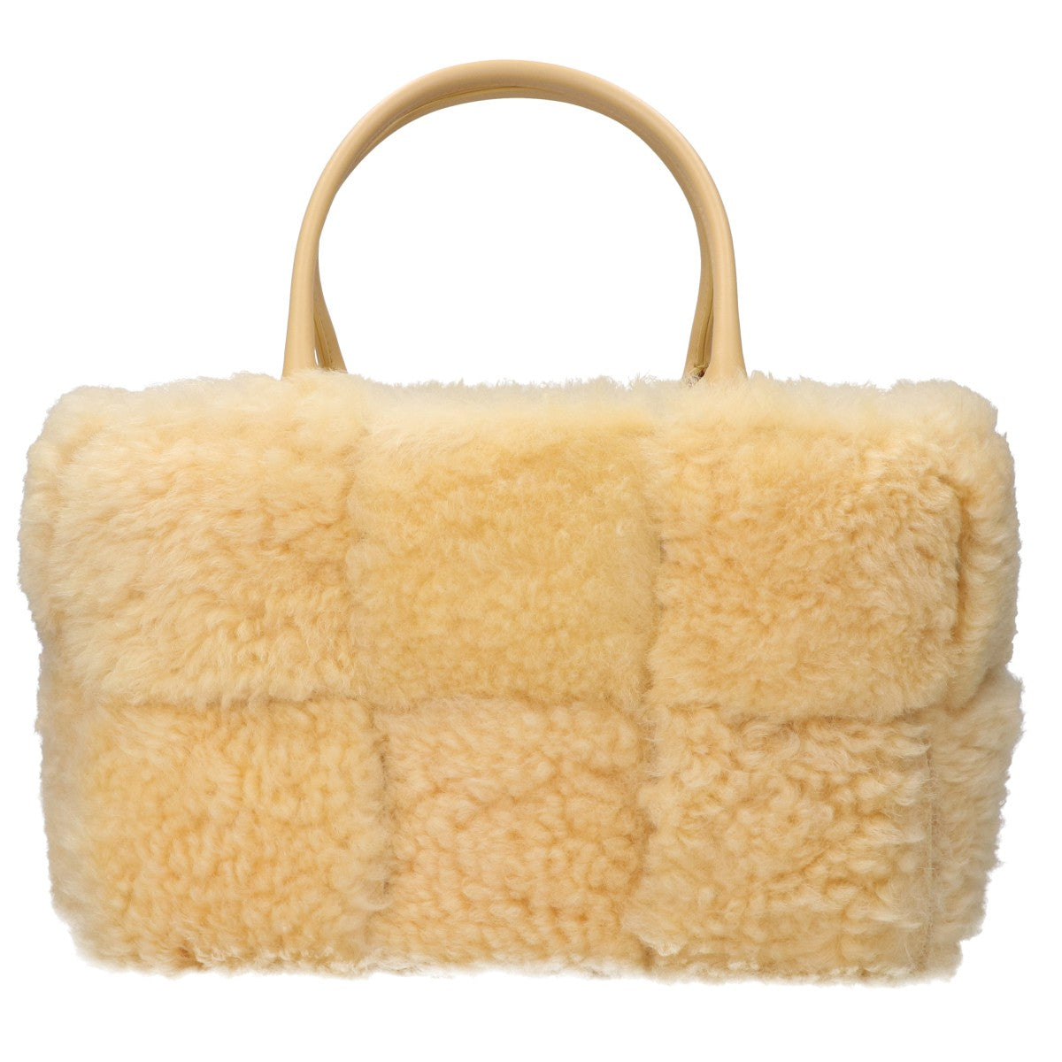 BOTTEGA VENETA ボッテガヴェネタ 新品同様 652867 ムートン シアリング ラムスキン スモール アルコ トートバッグ