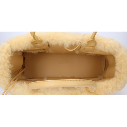 BOTTEGA VENETA ボッテガヴェネタ 新品同様 652867 ムートン シアリング ラムスキン スモール アルコ トートバッグ