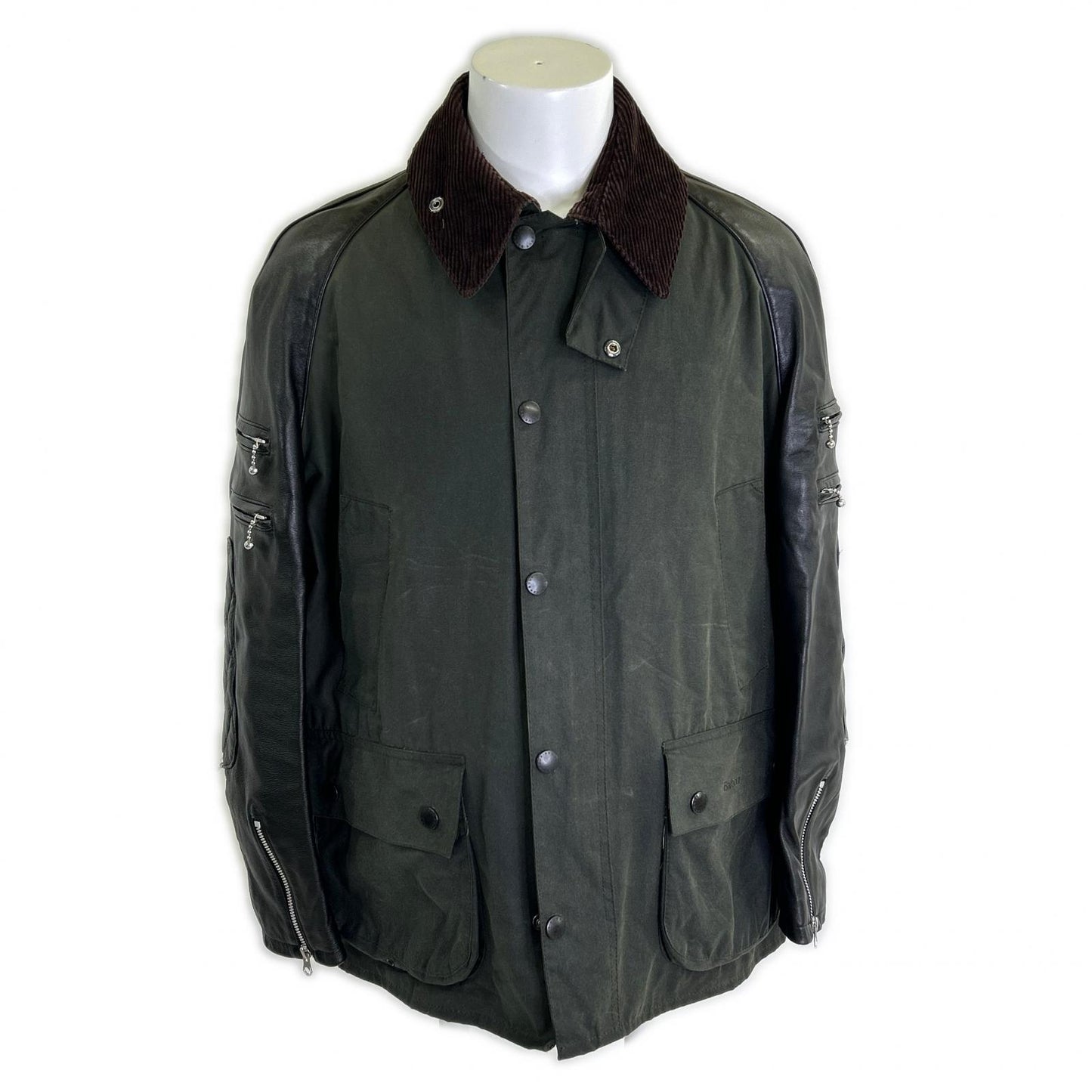Barbour バブアー ｘJUNYA WATANABE MAN【美品】AD2017 WT-J102 BEDALE アームレザー切替 ビデイルジャケット ジャケット