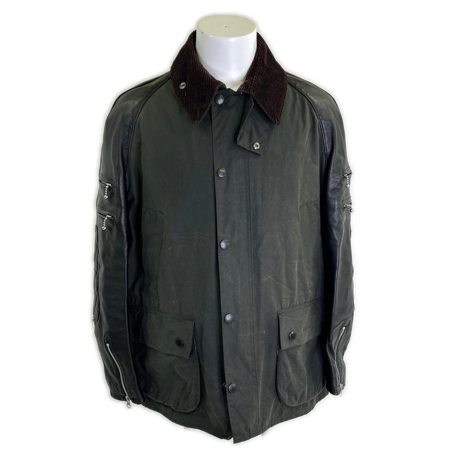 Barbour バブアー ｘJUNYA WATANABE MAN【美品】AD2017 WT-J102 BEDALE アームレザー切替 ビデイルジャケット ジャケット