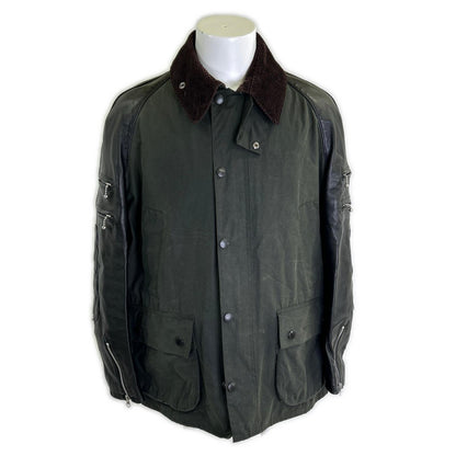 Barbour バブアー ｘJUNYA WATANABE MAN【美品】AD2017 WT-J102 BEDALE アームレザー切替 ビデイルジャケット ジャケット