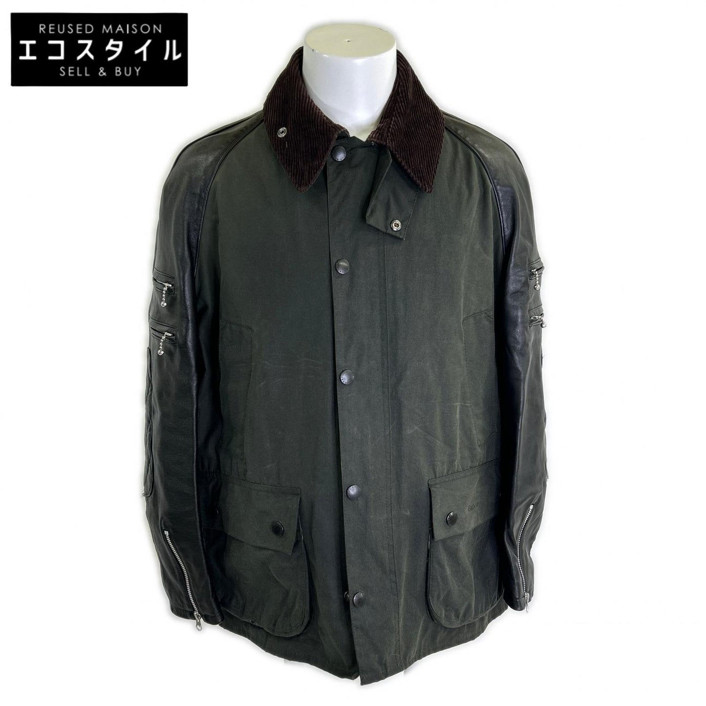 Barbour バブアー ｘJUNYA WATANABE MAN【美品】AD2017 WT-J102 BEDALE アームレザー切替 ビデイルジャケット ジャケット