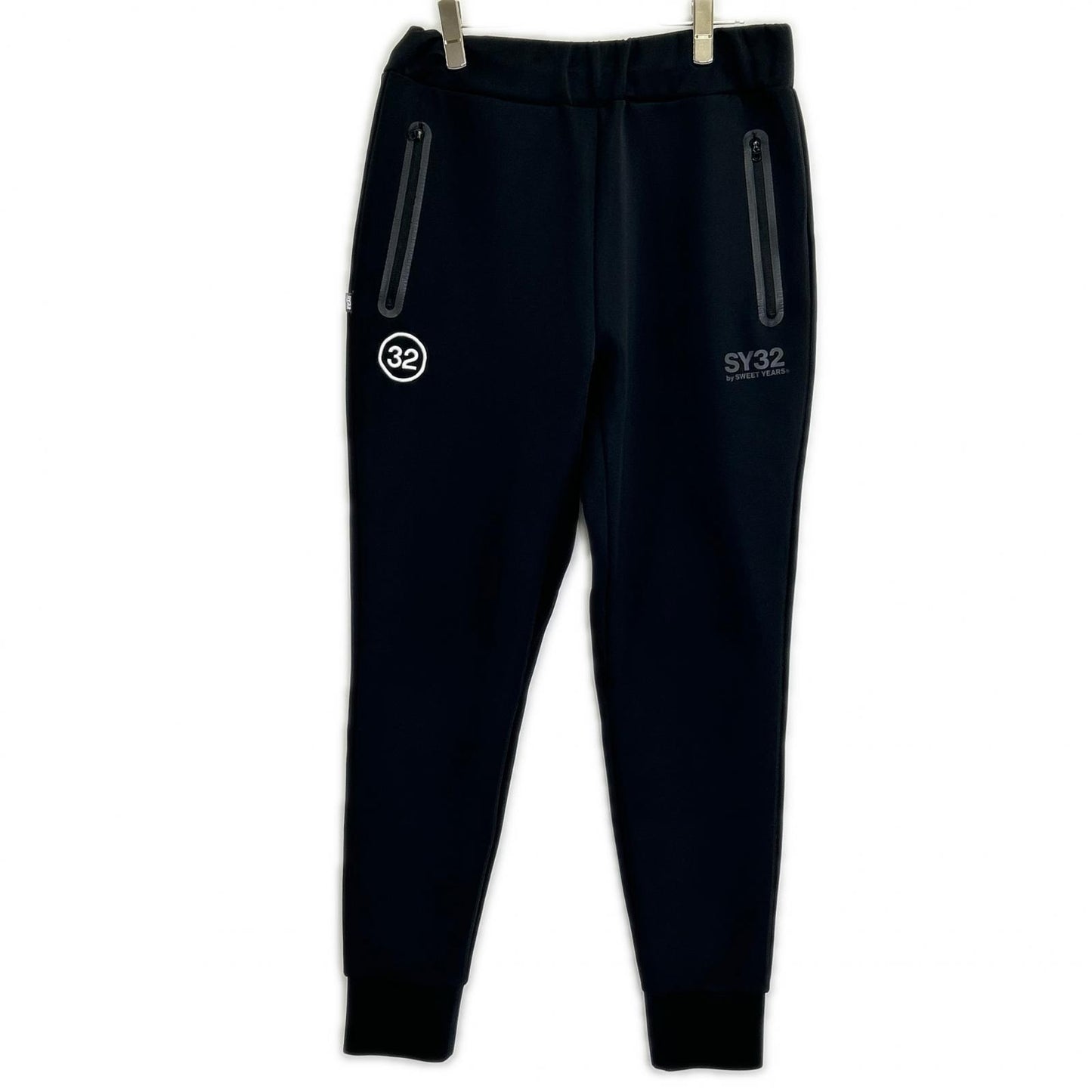 SY32 by SWEET YEARS SY32 by Sweet Years black 14116 DOUBLE KNIT EMBROIDERY LOGO long pants bottoms
