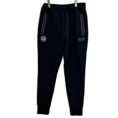 SY32 by SWEET YEARS SY32 by Sweet Years black 14116 DOUBLE KNIT EMBROIDERY LOGO long pants bottoms