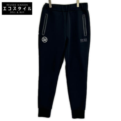 SY32 by SWEET YEARS SY32 by Sweet Years black 14116 DOUBLE KNIT EMBROIDERY LOGO long pants bottoms
