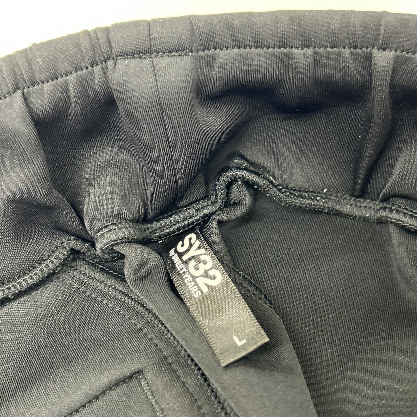 SY32 by SWEET YEARS SY32 by Sweet Years black 14116 DOUBLE KNIT EMBROIDERY LOGO long pants bottoms
