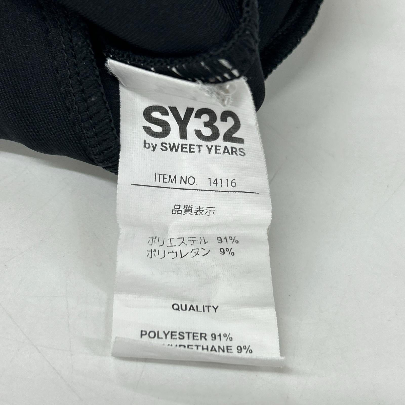 SY32 by SWEET YEARS SY32 by Sweet Years black 14116 DOUBLE KNIT EMBROIDERY LOGO long pants bottoms