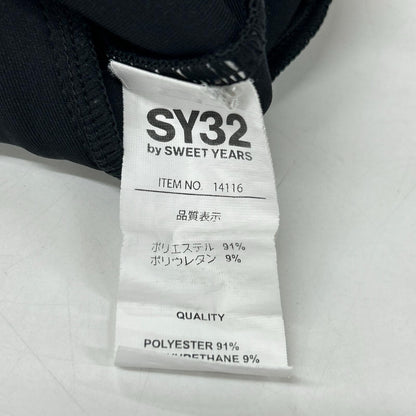 SY32 by SWEET YEARS SY32 by Sweet Years black 14116 DOUBLE KNIT EMBROIDERY LOGO long pants bottoms