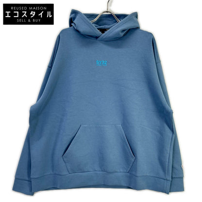 SY32 by SWEET YEARS エスワイサーティトゥーバイスウィートイヤーズ ブルー 15527 EMBROIDERY LOGO WIDE SILHOUETTE フーディ トップス