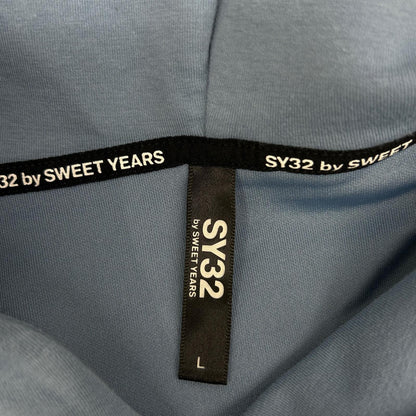 SY32 by SWEET YEARS エスワイサーティトゥーバイスウィートイヤーズ ブルー 15527 EMBROIDERY LOGO WIDE SILHOUETTE フーディ トップス