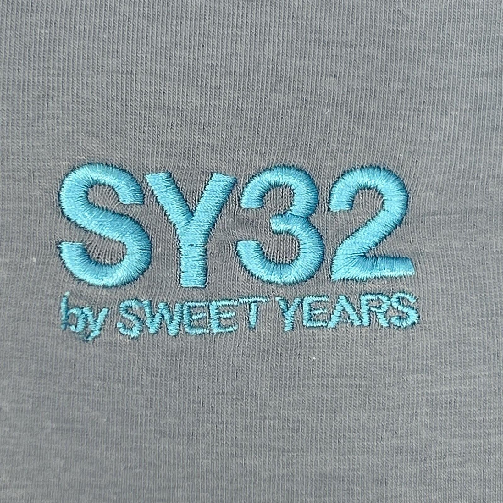 SY32 by SWEET YEARS エスワイサーティトゥーバイスウィートイヤーズ ブルー 15528 EMBROIDERY LOGO SWEAT PANTS ボトムス