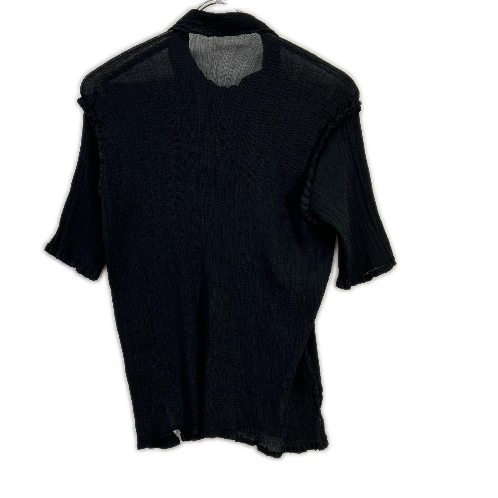 MeISSEYMIYAKE ミーイッセイミヤケ ブラック MI62FM772 SEE-THROUGH CREPE COLOR トップス