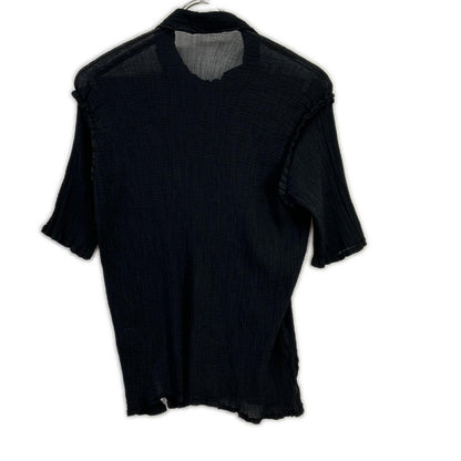 MeISSEYMIYAKE ミーイッセイミヤケ ブラック MI62FM772 SEE-THROUGH CREPE COLOR トップス