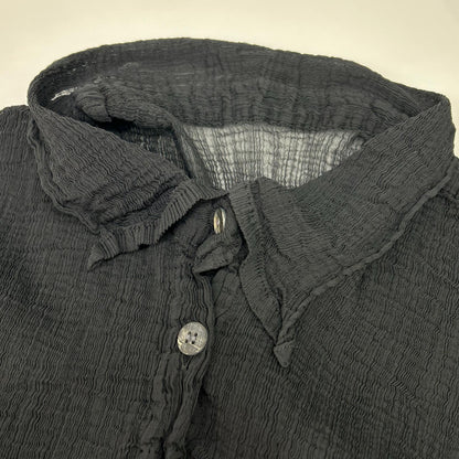 MeISSEYMIYAKE ミーイッセイミヤケ ブラック MI62FM772 SEE-THROUGH CREPE COLOR トップス
