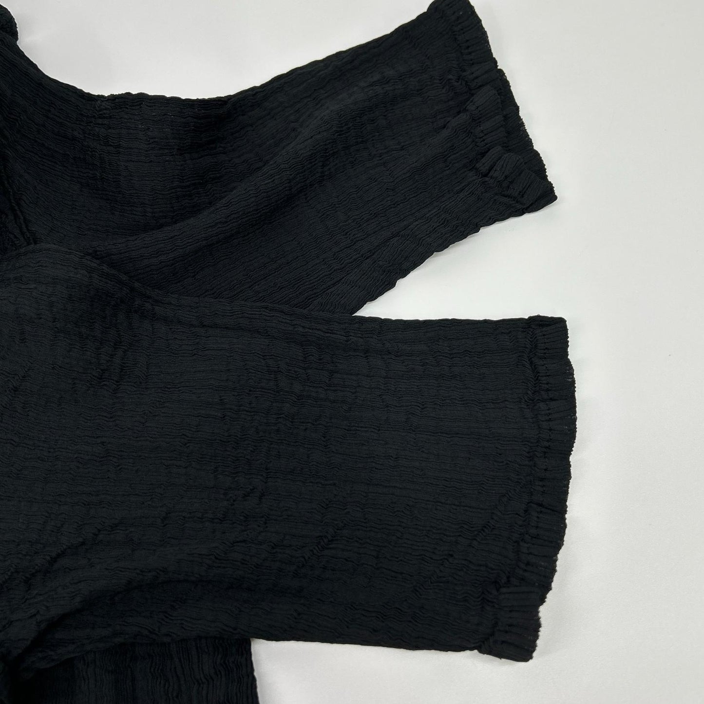 MeISSEYMIYAKE ミーイッセイミヤケ ブラック MI62FM772 SEE-THROUGH CREPE COLOR トップス