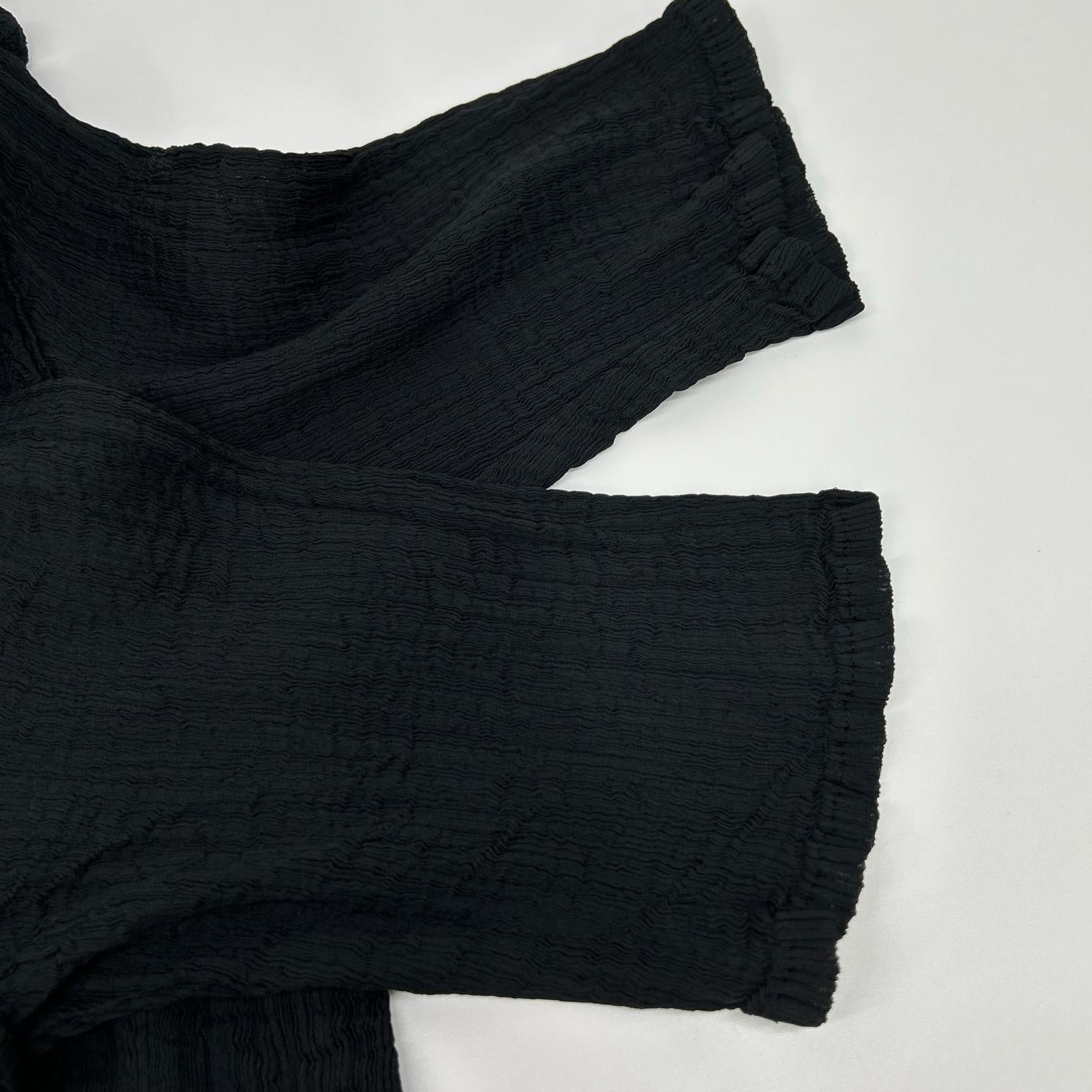 MeISSEYMIYAKE ミーイッセイミヤケ ブラック MI62FM772 SEE-THROUGH CREPE COLOR トップス
