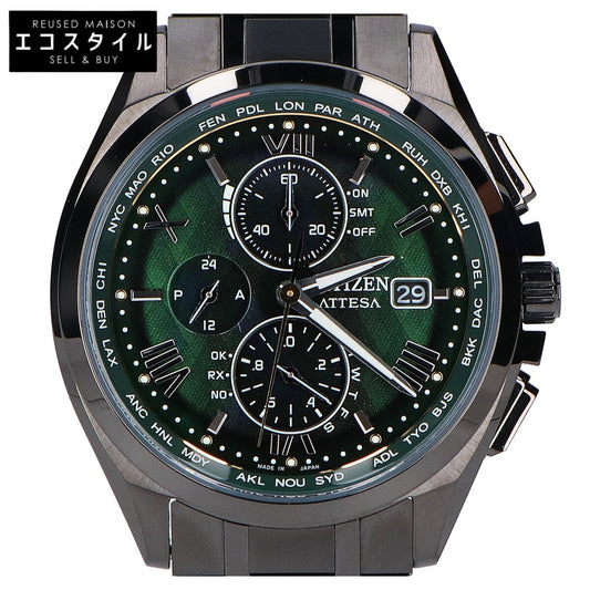 CITIZEN シチズン 【美品】AT8049-61W H800 ATTESA アテッサ スーパーチタニウム クロノグラフ エコ・ドライブ電波 腕時計