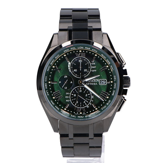 CITIZEN シチズン 【美品】AT8049-61W H800 ATTESA アテッサ スーパーチタニウム クロノグラフ エコ・ドライブ電波 腕時計