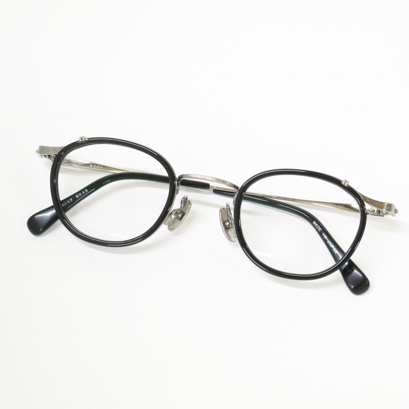 金子眼鏡 金子眼鏡 【美品】KMP-17 BKAS S925DEC 度入りレンズ コンビ アイウェア 眼鏡
