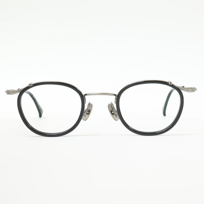 金子眼鏡 金子眼鏡 【美品】KMP-17 BKAS S925DEC 度入りレンズ コンビ アイウェア 眼鏡