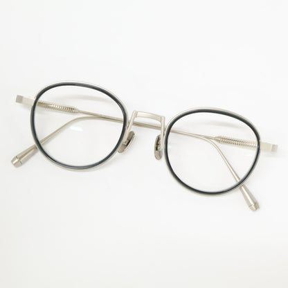 THE WHITE SCREEN ホワイトスクリーン 【美品】POINT PLUS ACETATE/TITANIUM ポイントプラス 度入りレンズ ボストンシェイプ アイウェア 眼鏡