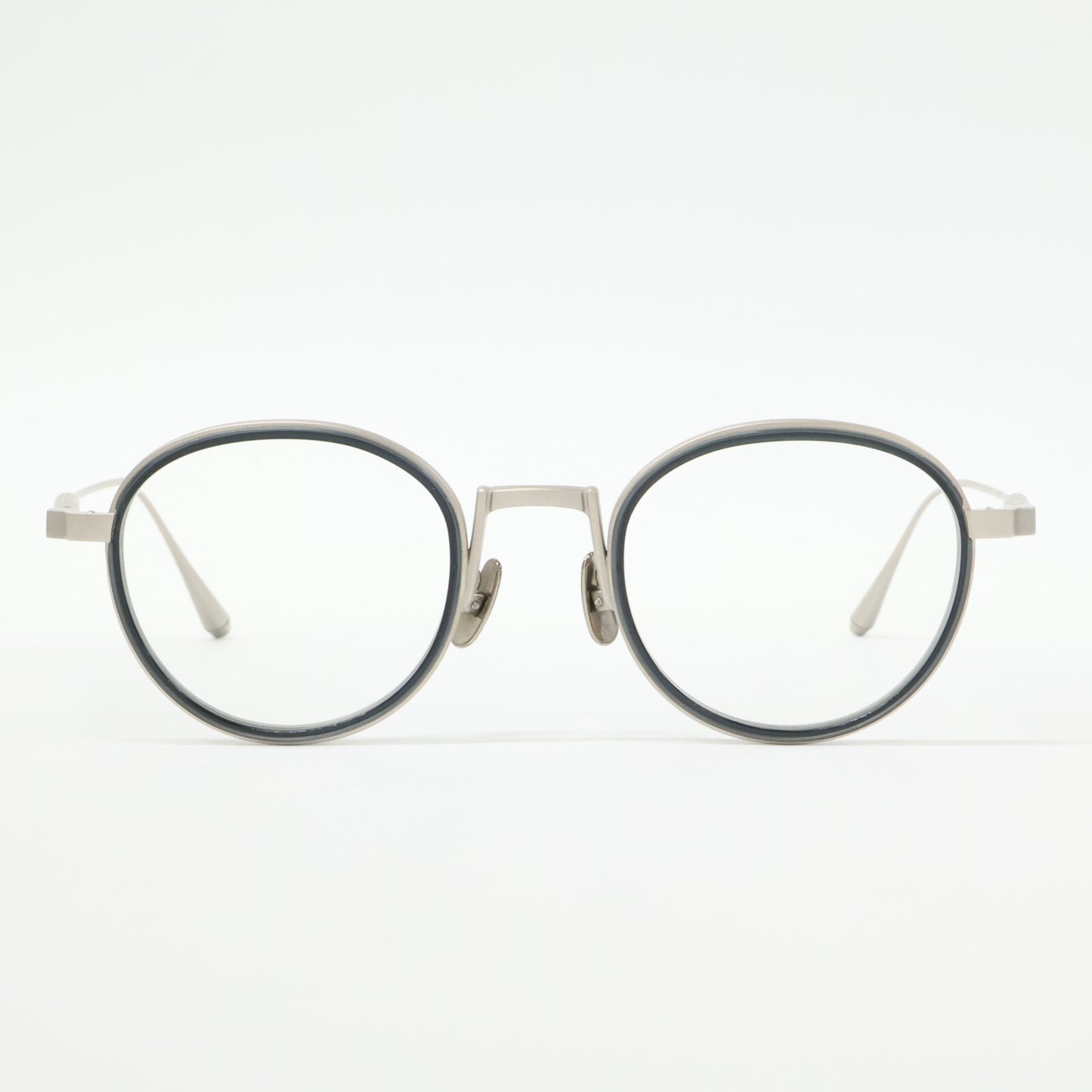 THE WHITE SCREEN ホワイトスクリーン 【美品】POINT PLUS ACETATE/TITANIUM ポイントプラス 度入りレンズ ボストンシェイプ アイウェア 眼鏡