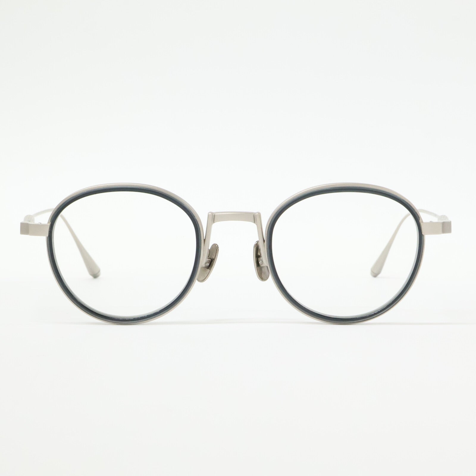 THE WHITE SCREEN ホワイトスクリーン 【美品】POINT PLUS ACETATE/TITANIUM ポイントプラス 度入りレンズ ボストンシェイプ アイウェア 眼鏡